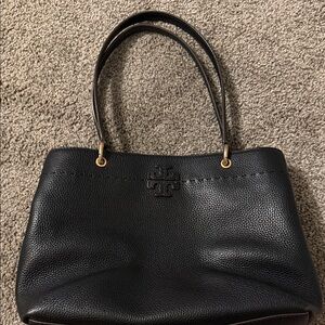 Tory Burch Black Pebbled Leather Shoulder Bag